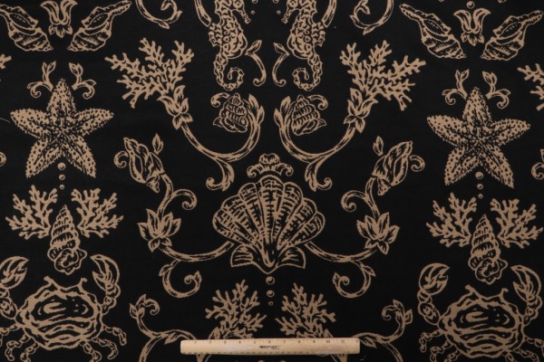 Thibaut Swept Away Woven Acrylic Outdoor Fabric in Black W8412