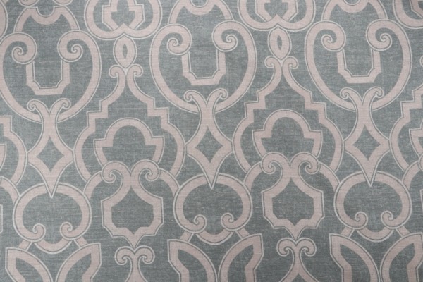 Thibaut Barrowgate Printed Linen Cotton Drapery Fabric in Aqua F94714