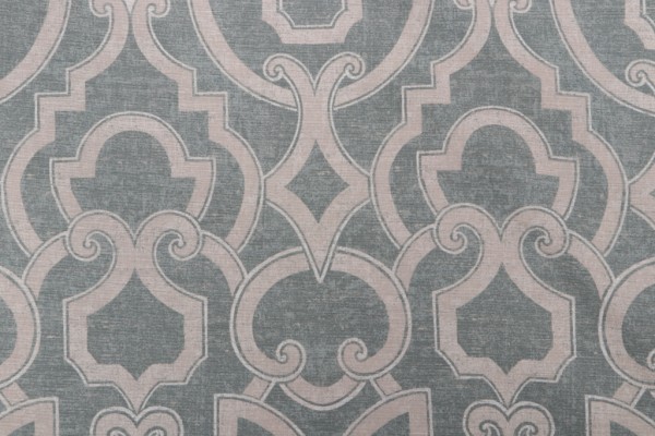 Thibaut Barrowgate Printed Linen Cotton Drapery Fabric in Aqua F94714