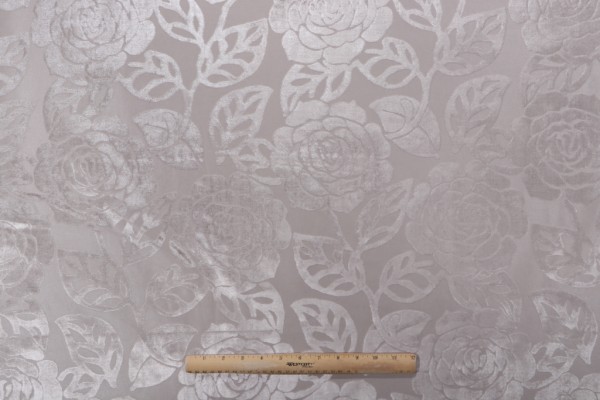 Floral Pattern Velvet Upholstery Fabric in Haze