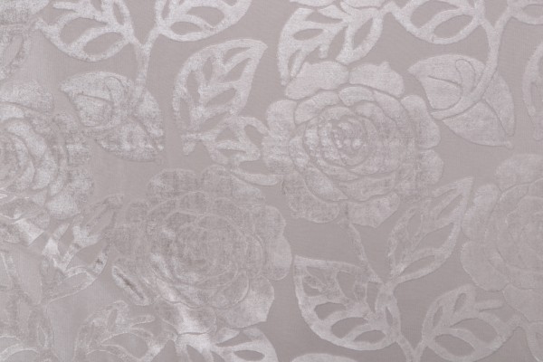 Floral Pattern Velvet Upholstery Fabric in Haze