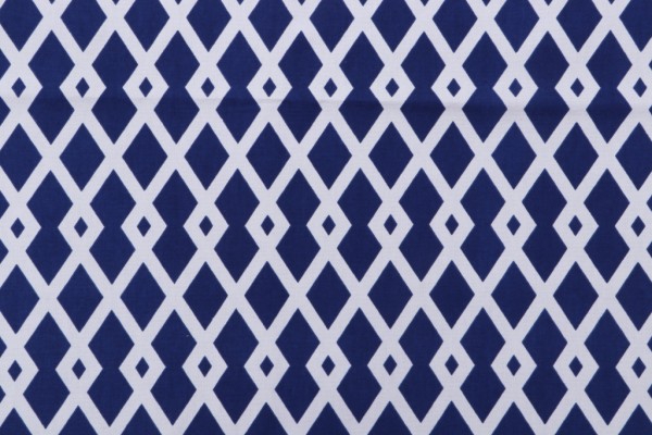 Robert Allen Navy and White Printed Cotton Drapery Fabric