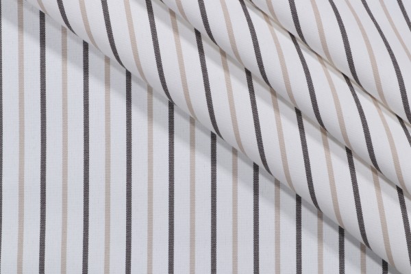 Richloom Woven Stripe Polyester Outdoor Fabric in Khaki/Black