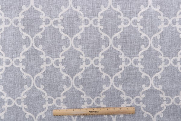 Azra Embroidered Semi Sheer Drapery Fabric in Parchment