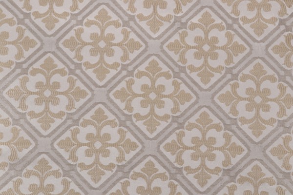 Scrollwork Tiles Upholstery Fabric in Natural