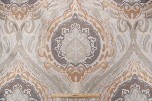 Modern Damask Upholstery Fabric in Neutrals