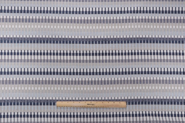 Key Stripe Chenille Upholstery Fabric in Marine