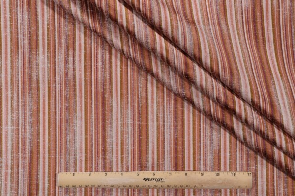 Woven Stripe Upholstery Fabric in Apricot