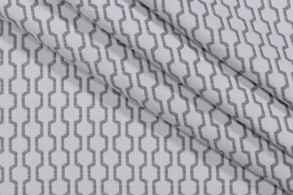 Woven Upholstery Fabric in White/Grey