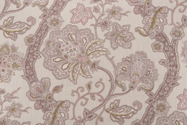 P Kaufmann Jacobean Printed Cotton Drapery Fabric in Blush