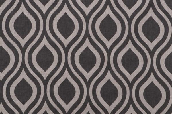 Printed Cotton Drapery Fabric in Linen/Cocoa