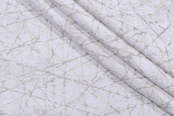 Deleo Juxtapose Chenille Upholstery Fabric in White Hot