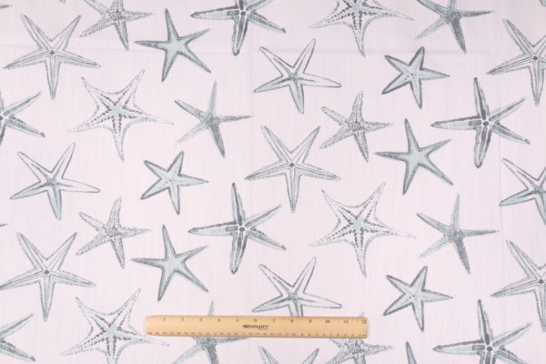 Scott Living Starfish - Luxe Linen Printed Cotton Linen Drapery Fabric in Harbor