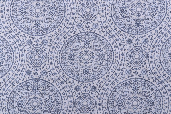 Magnolia Home Marrakesh Printed Cotton Drapery Fabric in Navy