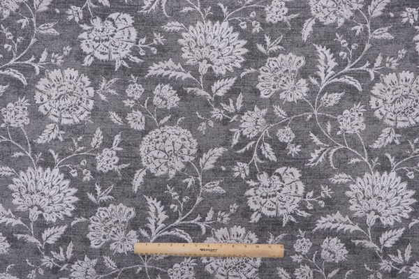 Magnolia Home Basanti Printed Cotton Drapery Fabric in Metal