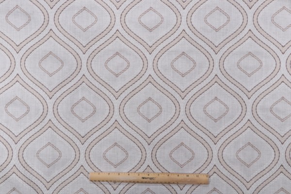 Valiant Bazaar Embroidered Drapery Fabric in Linen