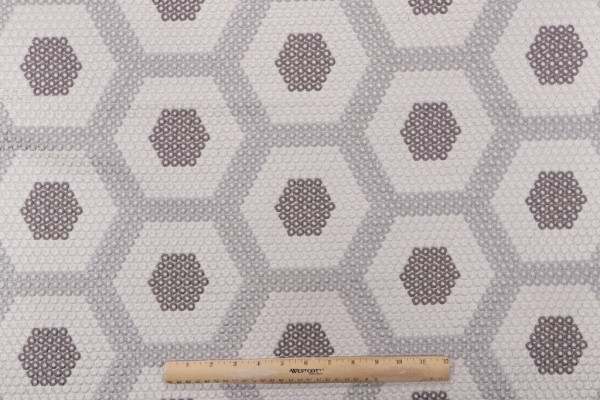 Valiant Prizm Embroidered Drapery Fabric in Natural