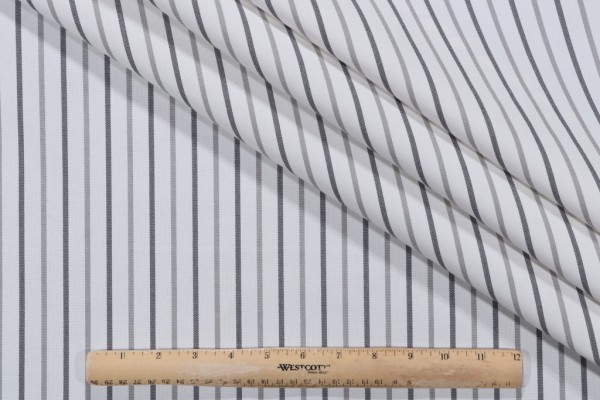Richloom Woven Stripe Polyester Outdoor Fabric in Charcoal