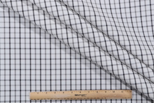 Richloom Woven Plaid Polyester Outdoor Fabric in Charcoal