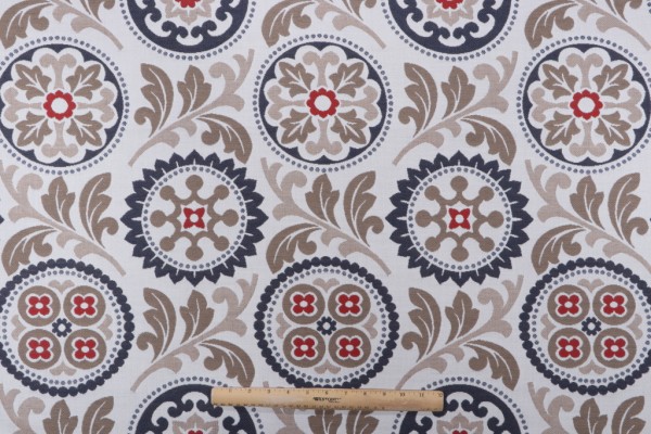 Subrella Suzanni Woven Solution Dyed Acrylic Outdoor Fabric in Khaki/Black