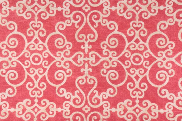 PK Lifestyles Tendril Printed Cotton Drapery Fabric in Berry