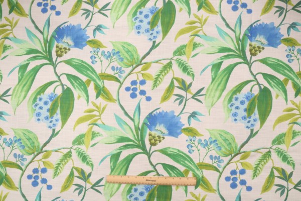 Click for 0.63 Yards Covington Azalea Printed Cotton Blend Drapery Fabric in 590-Cornflower Covington Azalea Printed Cotton Blend Drapery Fabric in 590-Cornflower