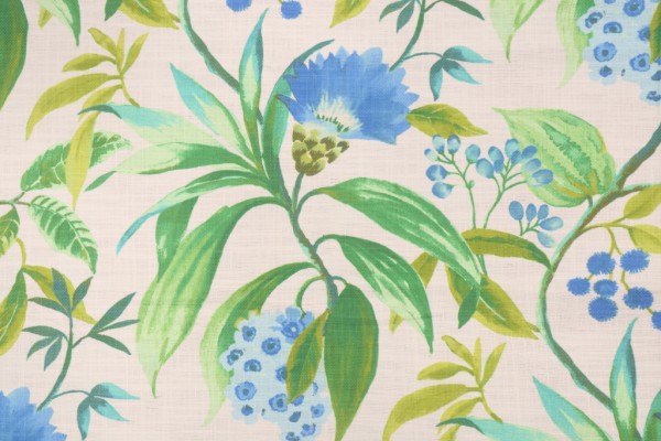 Click for 0.63 Yards Covington Azalea Printed Cotton Blend Drapery Fabric in 590-Cornflower Covington Azalea Printed Cotton Blend Drapery Fabric in 590-Cornflower