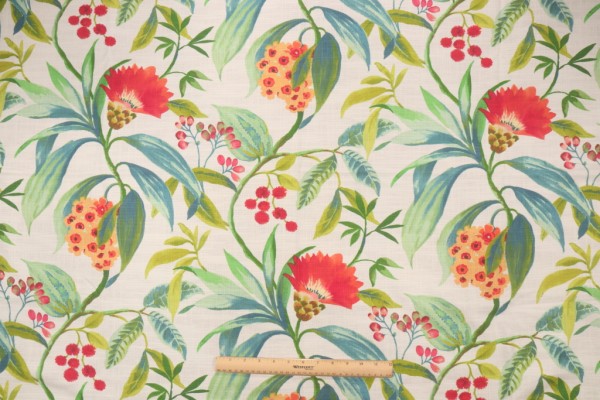 Covington Azalea Printed Cotton Blend Drapery Fabric in 722-Fuchsia