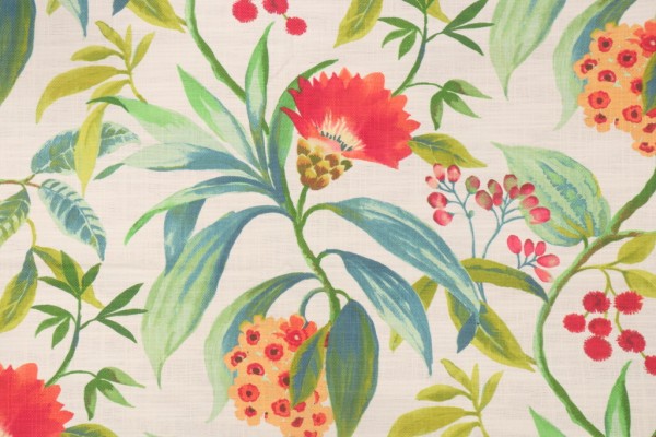 Covington Azalea Printed Cotton Blend Drapery Fabric in 722-Fuchsia