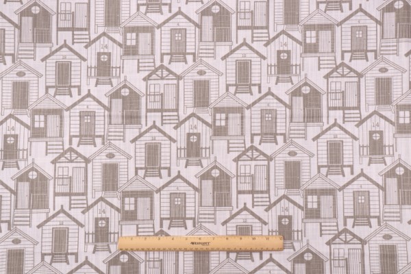 Premier Prints Surf Shack Slub Canvas Printed Cotton Drapery Fabric in Warm Stone