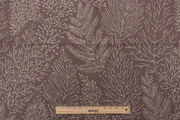 Sample of Anna French Stackhouse AF1370 Printed Linen Drapery Fabric in Bark for Thibaut 