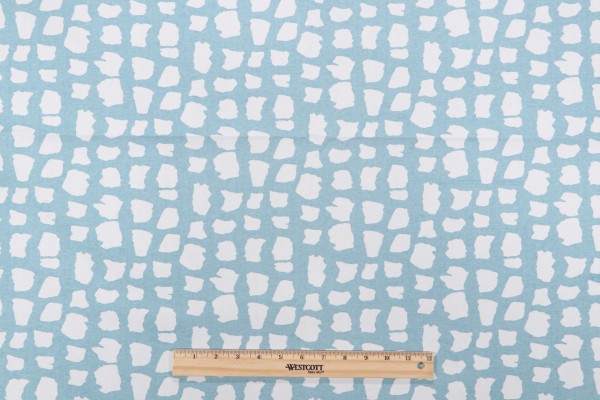 Sample of Thibaut Marathon Printed Cotton Drapery Fabric in Aqua 