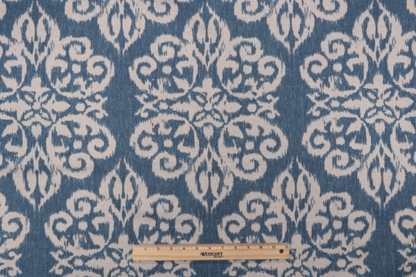 Maisha Printed Drapery Fabric in Denim