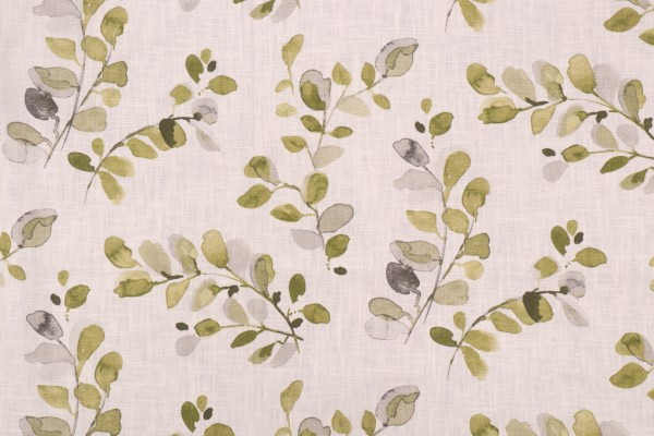 Stof Fabrics Acacia Printed Cotton Drapery Fabric in Vert