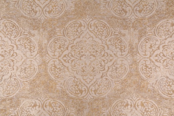 Covington Vogue Damask Woven Upholstery Fabric in 820 Empire Gold