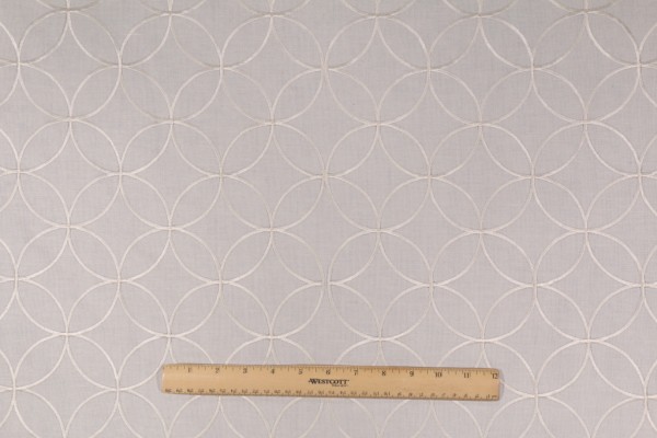 Duralee Ringlet-2 Embroidered Drapery Fabric in 84-Ivory