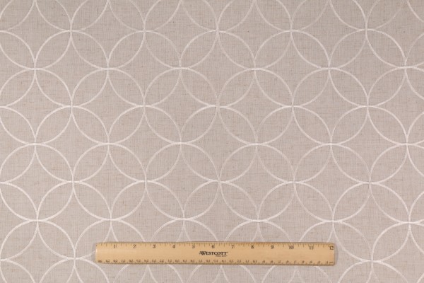 Duralee Ringlet-2 Embroidered Drapery Fabric in 118-Linen