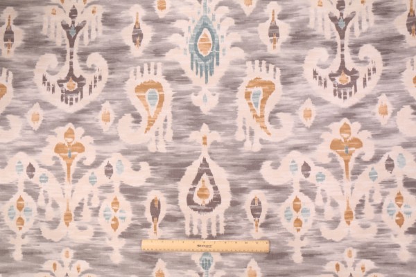 P Kaufmann Festival Printed Cotton Drapery Fabric in Dove