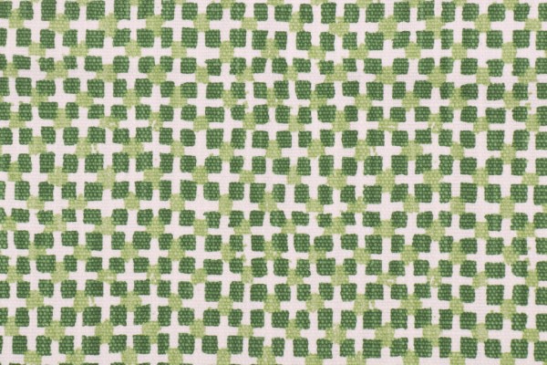 Lacefield Cross-Chatham White Printed Cotton Blend Drapery Fabric in Emerald