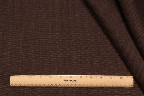 Kaufmann Slubby Linen Woven Decorator Fabric in Walnut