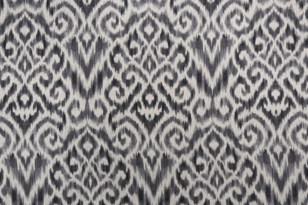 Williamsburg Thompson Ikat Printed Linen Blend Drapery Fabric in Pewter