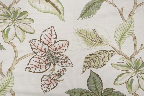 Thibaut Lucala F95750 Printed Linen Blend Drapery Fabric in Cream