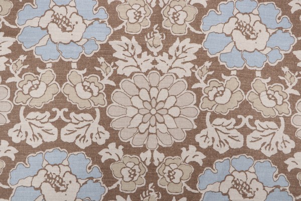 Thibaut Shima AF2588 Printed Linen Blend Drapery Fabric in Brown