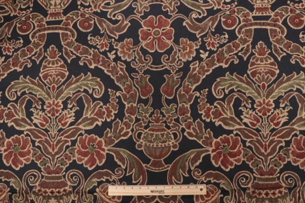 Thibaut Palisades F93828 Printed Linen Blend Drapery Fabric in Black