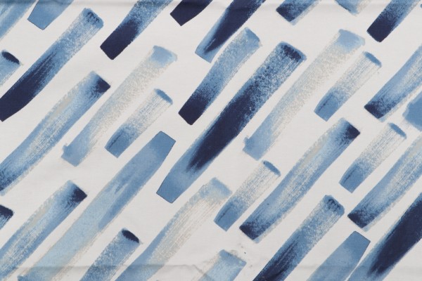 PK Lifestyles Brook Printed Cotton Twill Drapery Fabric in Lapis