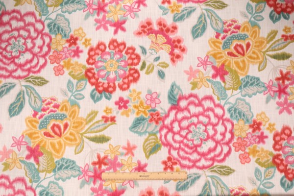 Duralee 42359-Dakar Printed Cotton Drapery Fabric in 542-Red Jade by P Kaufmann