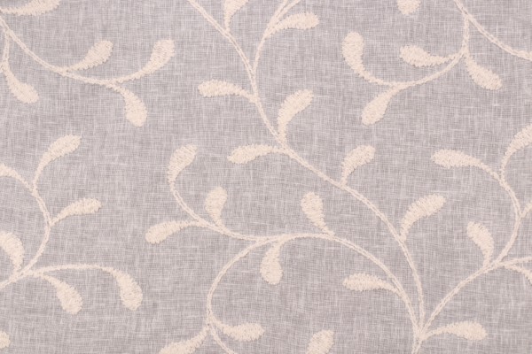 PK Lifestyles Frisee Vine Embroidered Sheer Drapery Fabric in Ivory