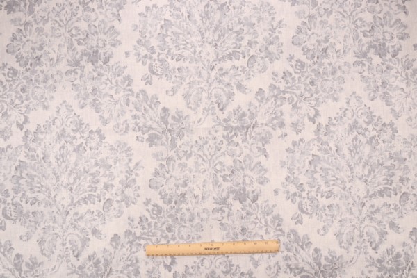 Covington Botticelli Printed Linen Drapery Fabric in 920-Heather Grey