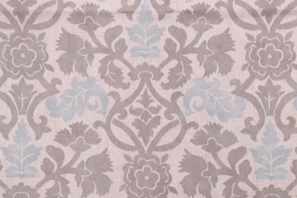 Waverly Anika Printed Cotton Drapery Fabric in Spa