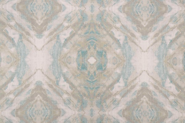 Hamilton Poe Printed Cotton Drapery Fabric in Seaglass